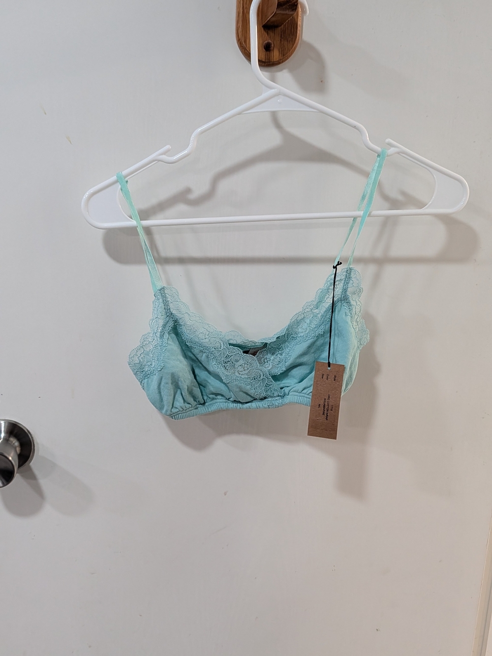 Only Hearts Aquamarine Cotton Lace Bra